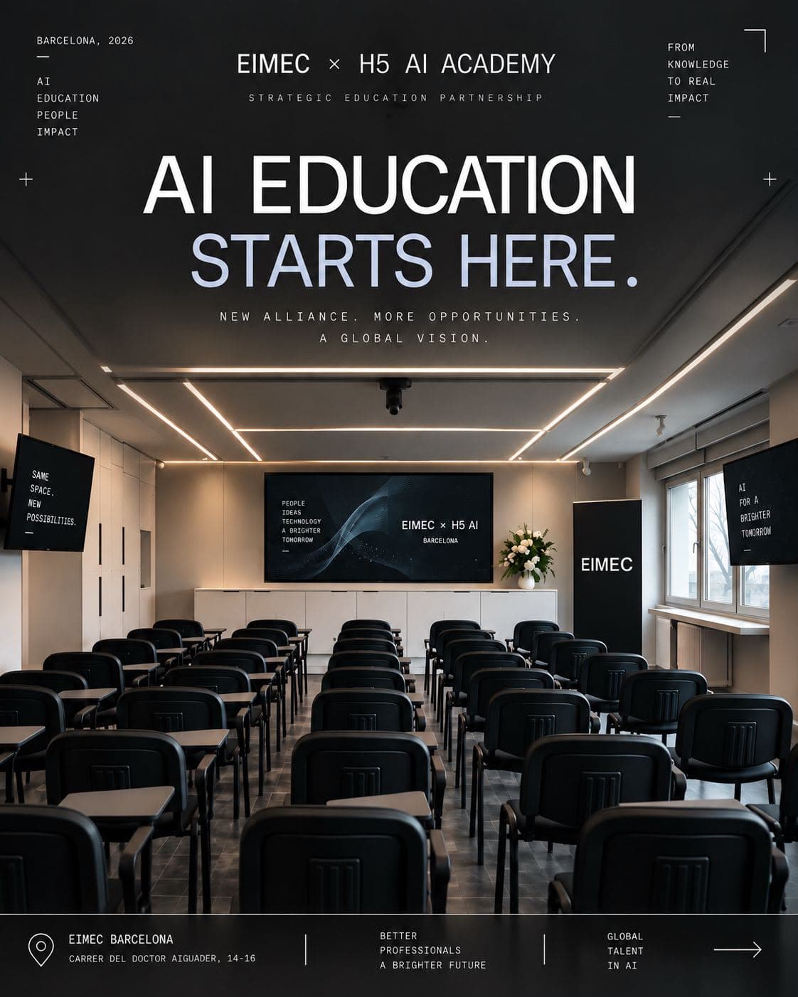 EIMEC Barcelona classroom — AI education starts here