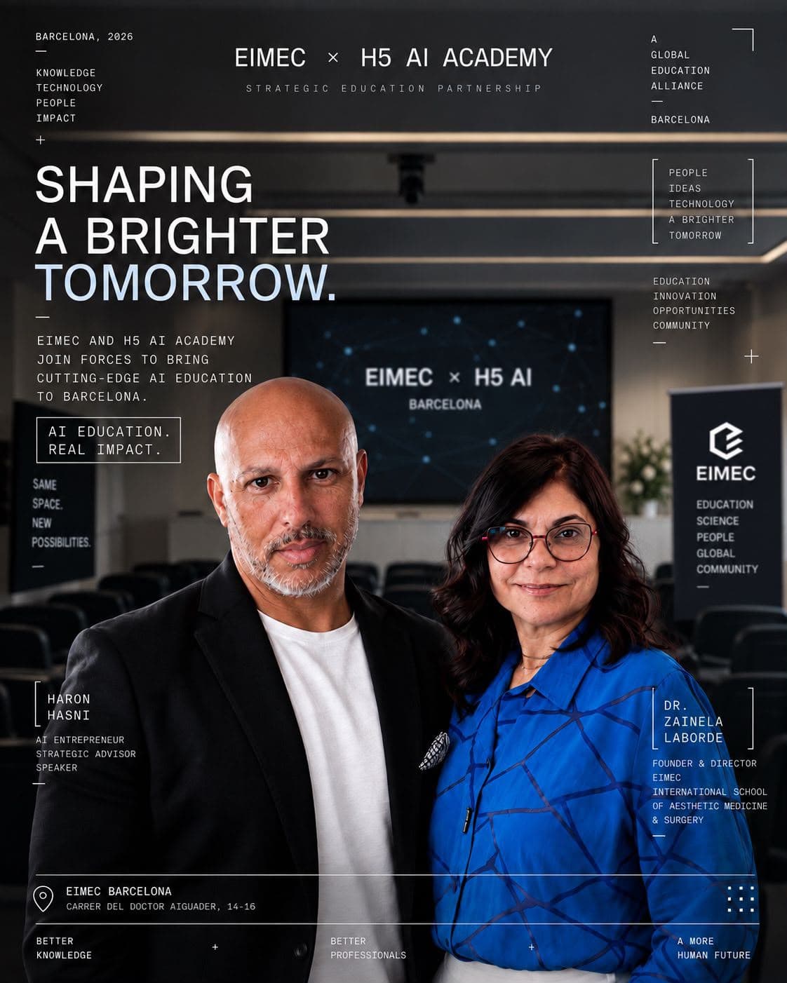 Haron Hasni et Dr. Zainela Laborde — partenariat EIMEC × H5 AI Academy