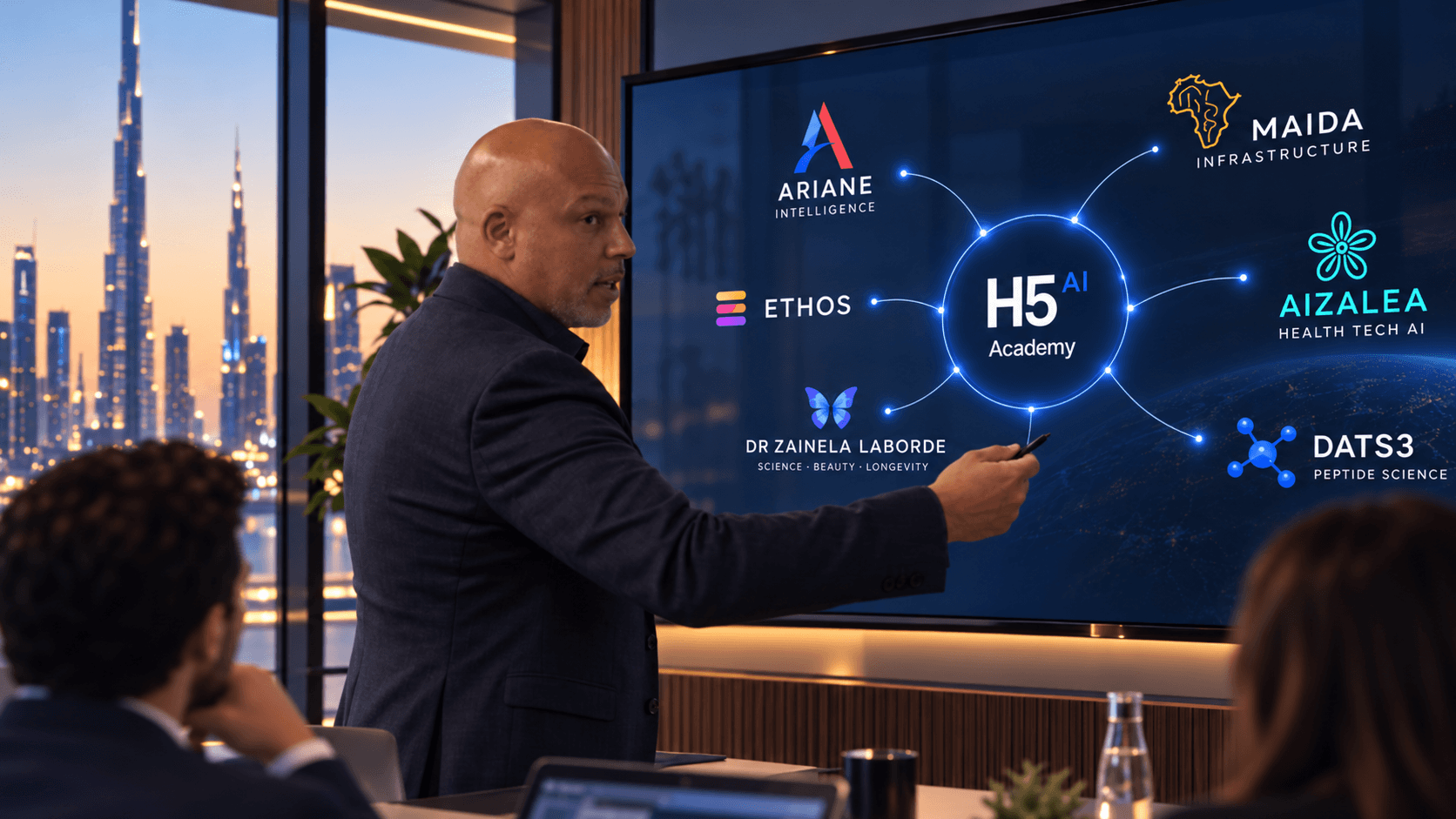 Écosystème H5 AI Academy : Ariane Intelligence, MAIDA, Aizalea, DATS3, Ethos et Dr Zainela Laborde présentés lors d'une session de formation